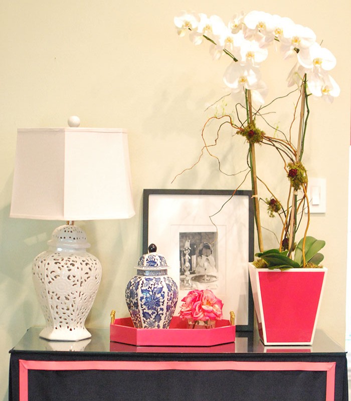 skirted table with trim DIY by Jewish Latin Princess